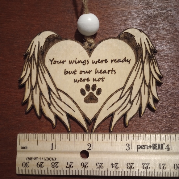 Angel wing Paw print Pet memorial ornament - Picture 2 of 2